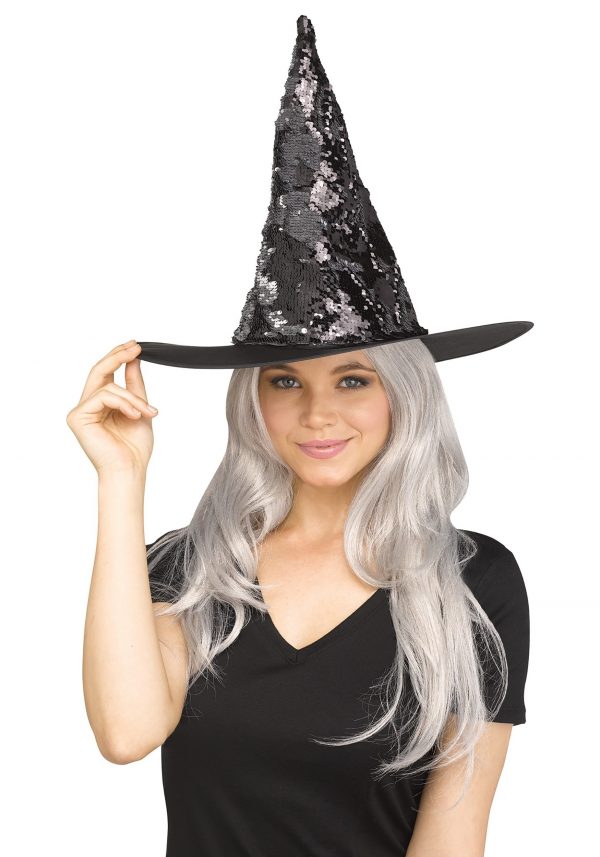 Witch Hat Silver Flip Sequin