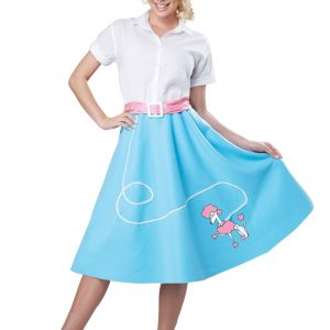 Womens Blue 50's Poodle Skirt Costume