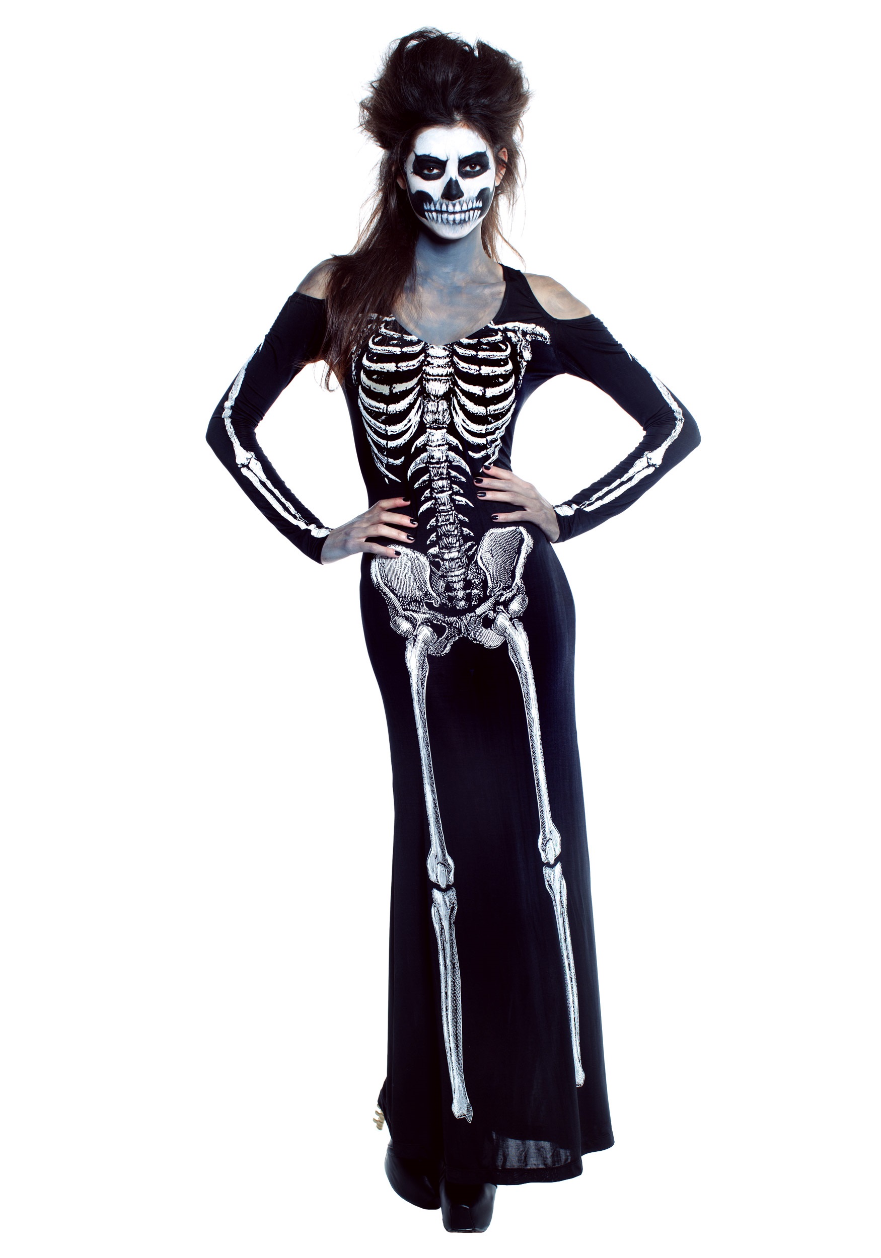 Women’s Bone Appetit Skeleton Long Dress Costume