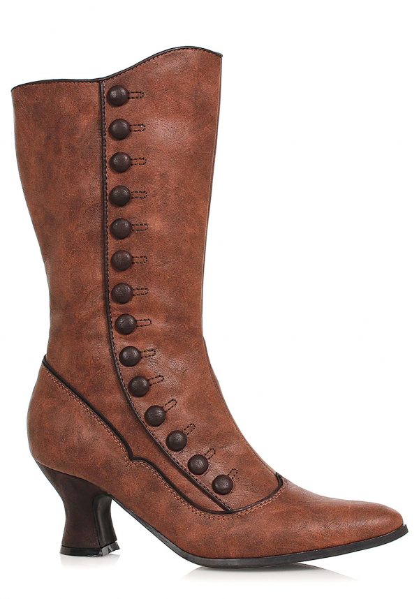 Women's Brown Victorian Spat Boot