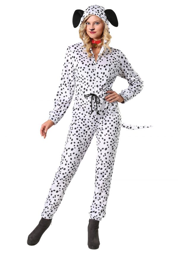 Women's Cozy Dalmatian Costume Jumpsuit