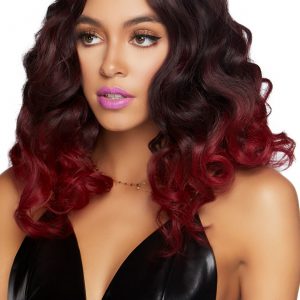 Women's Curly Ombre Burgundy Wig