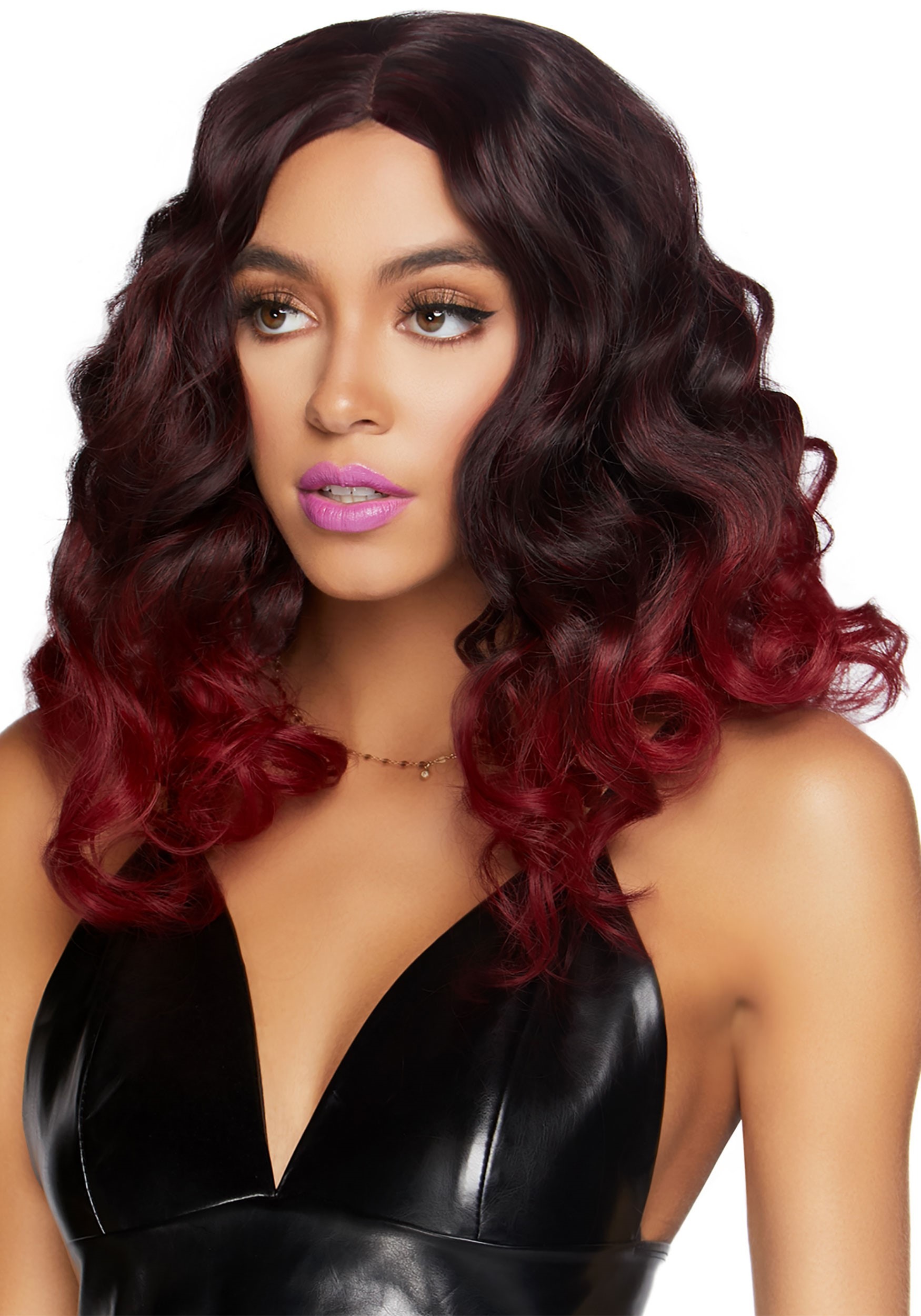 Women’s Curly Ombre Burgundy Wig