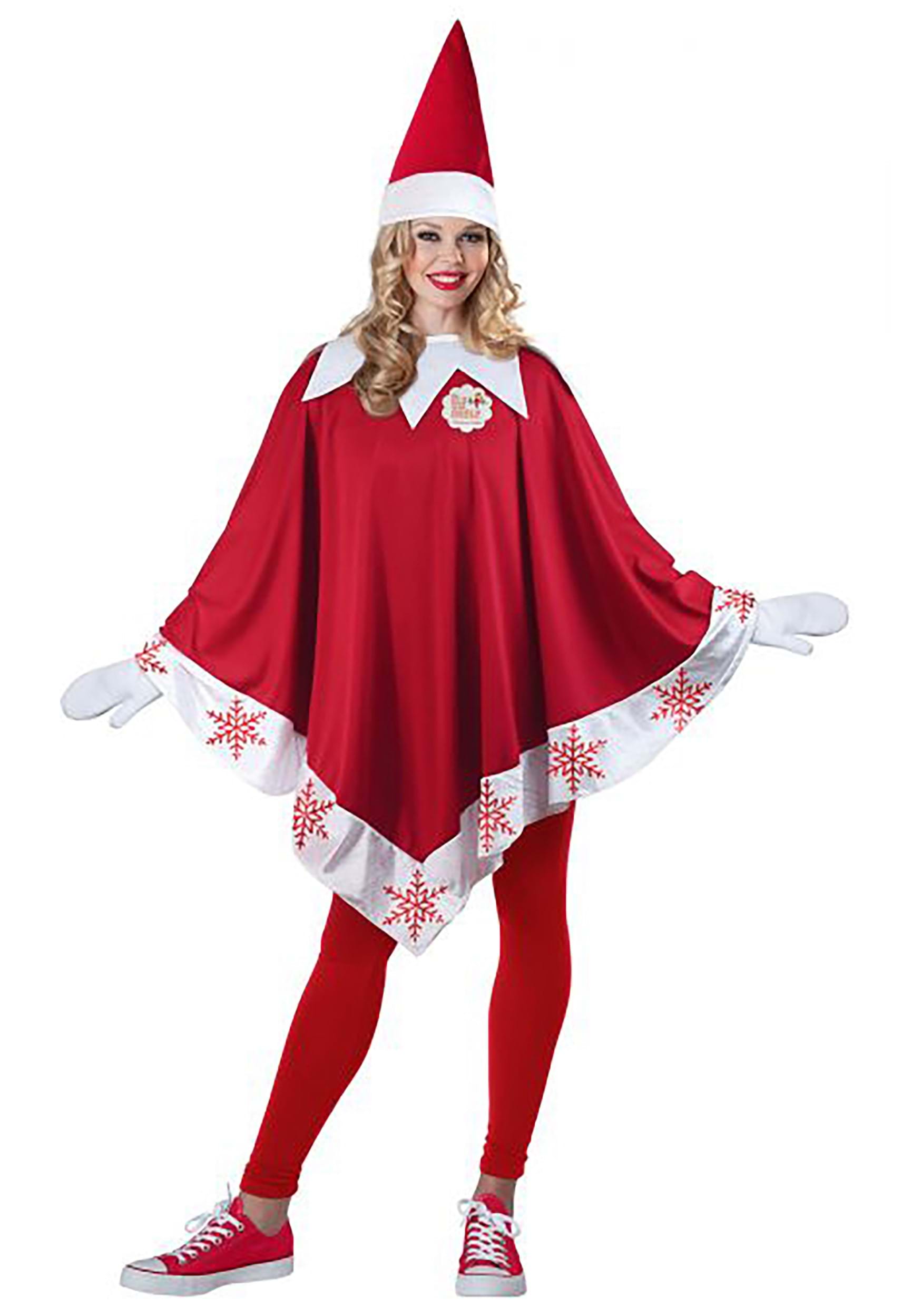 Women’s Elf on the Shelf Poncho Costume