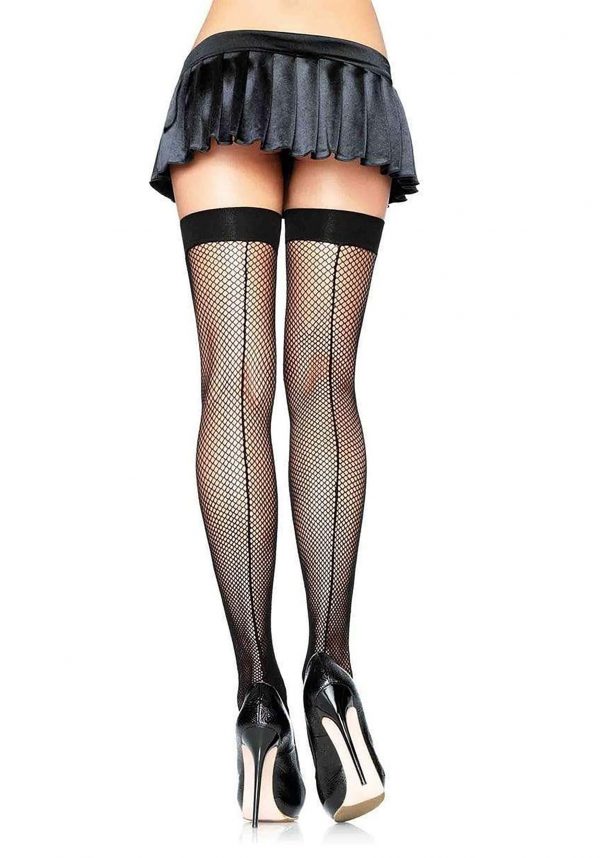 Women's Fishnet Plus Thigh Highs with Backseam