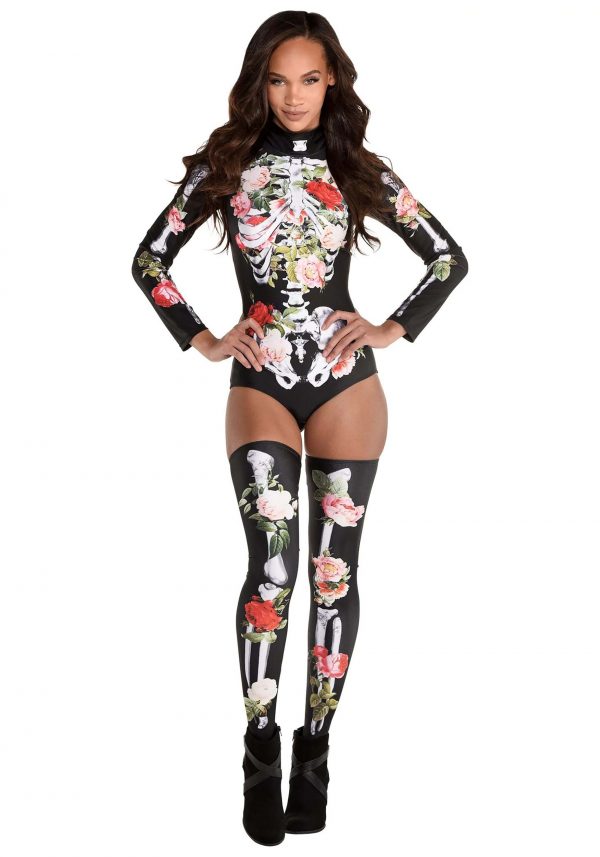 Women's Floral Skeleton Costume