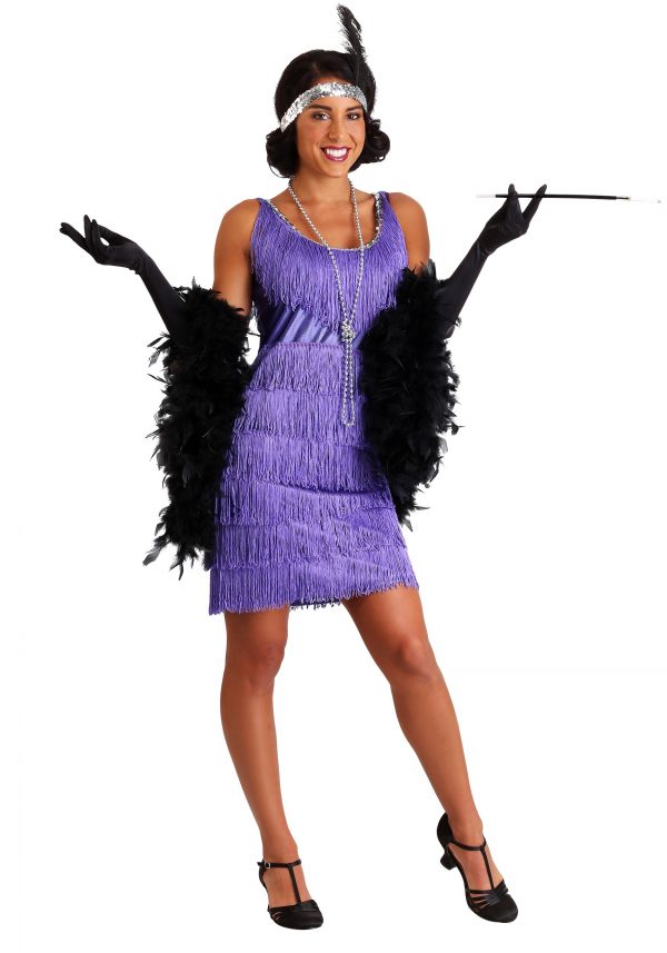 Women's Fringe Purple Flapper Costume