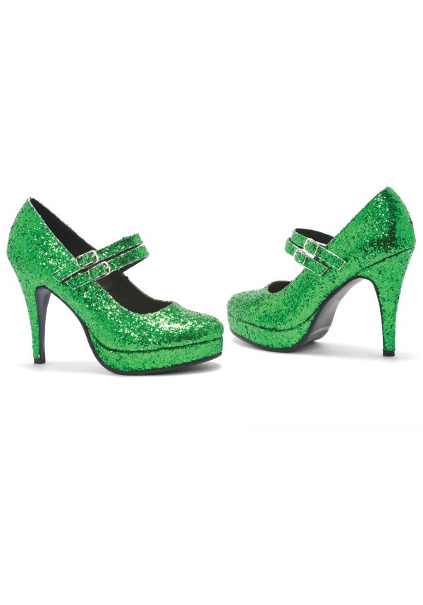 Women's Green Glitter Shoes