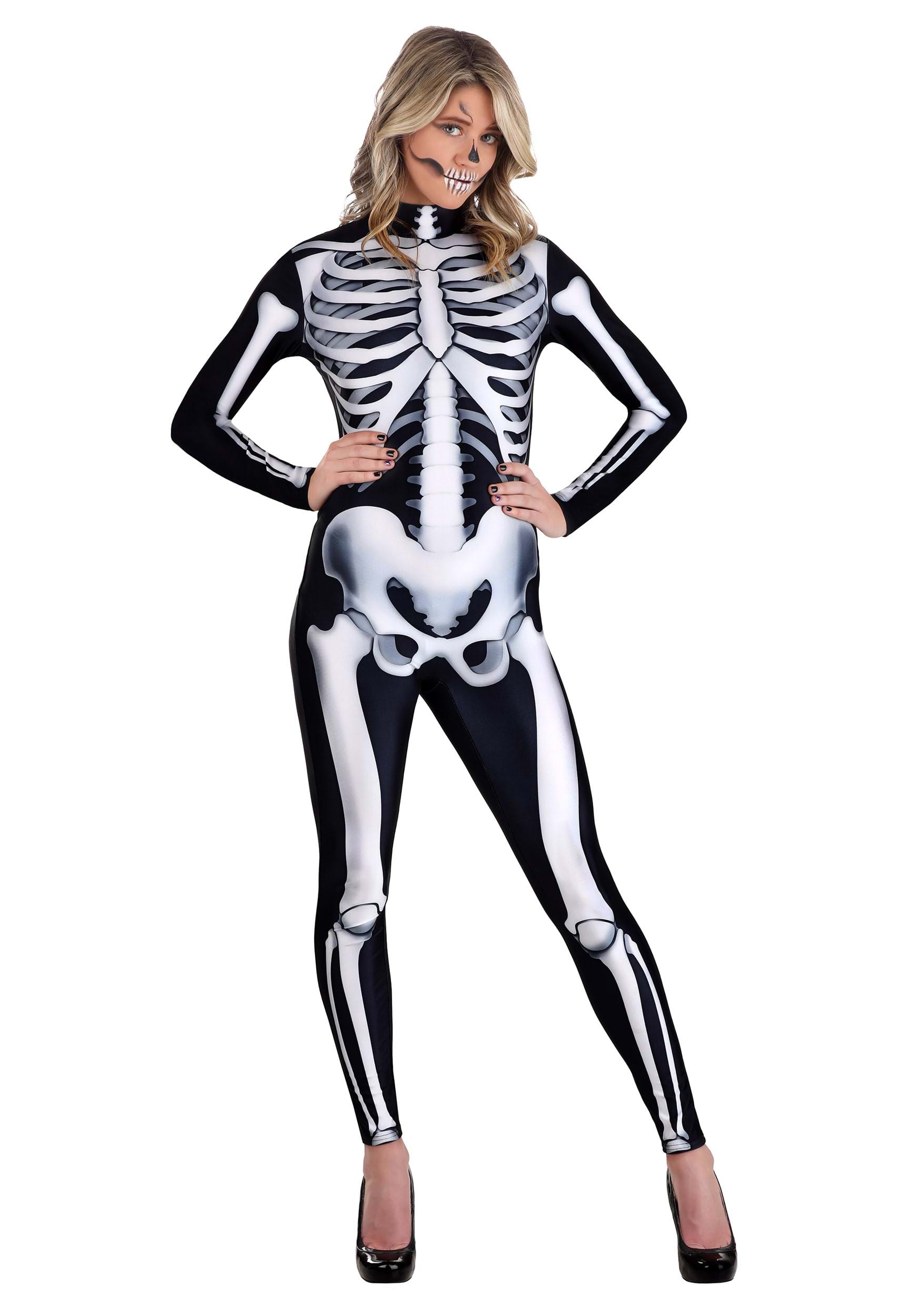 Women's Jumpsuit Skeleton Costume