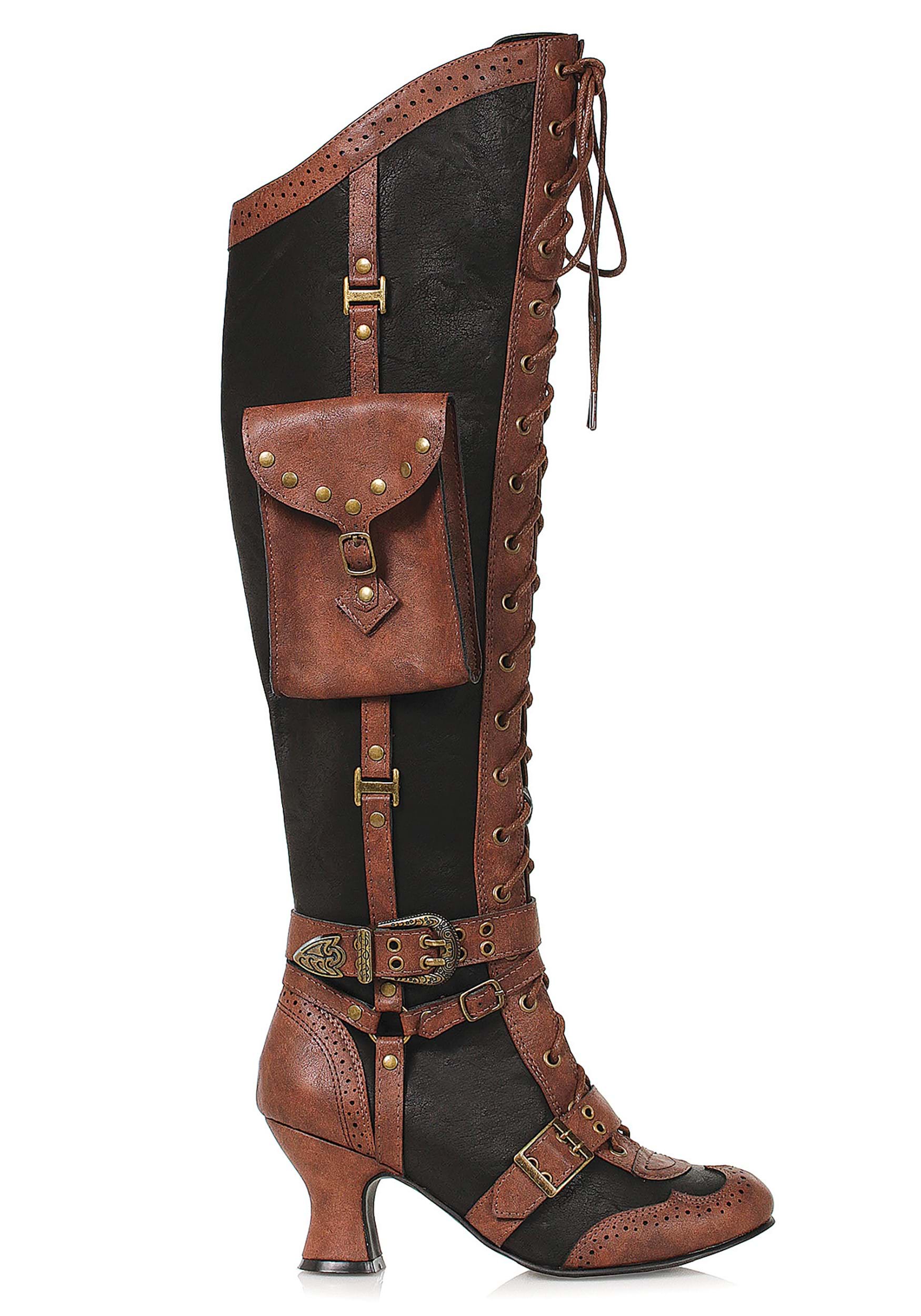 Women’s Lace Up Steampunk Heel Boots