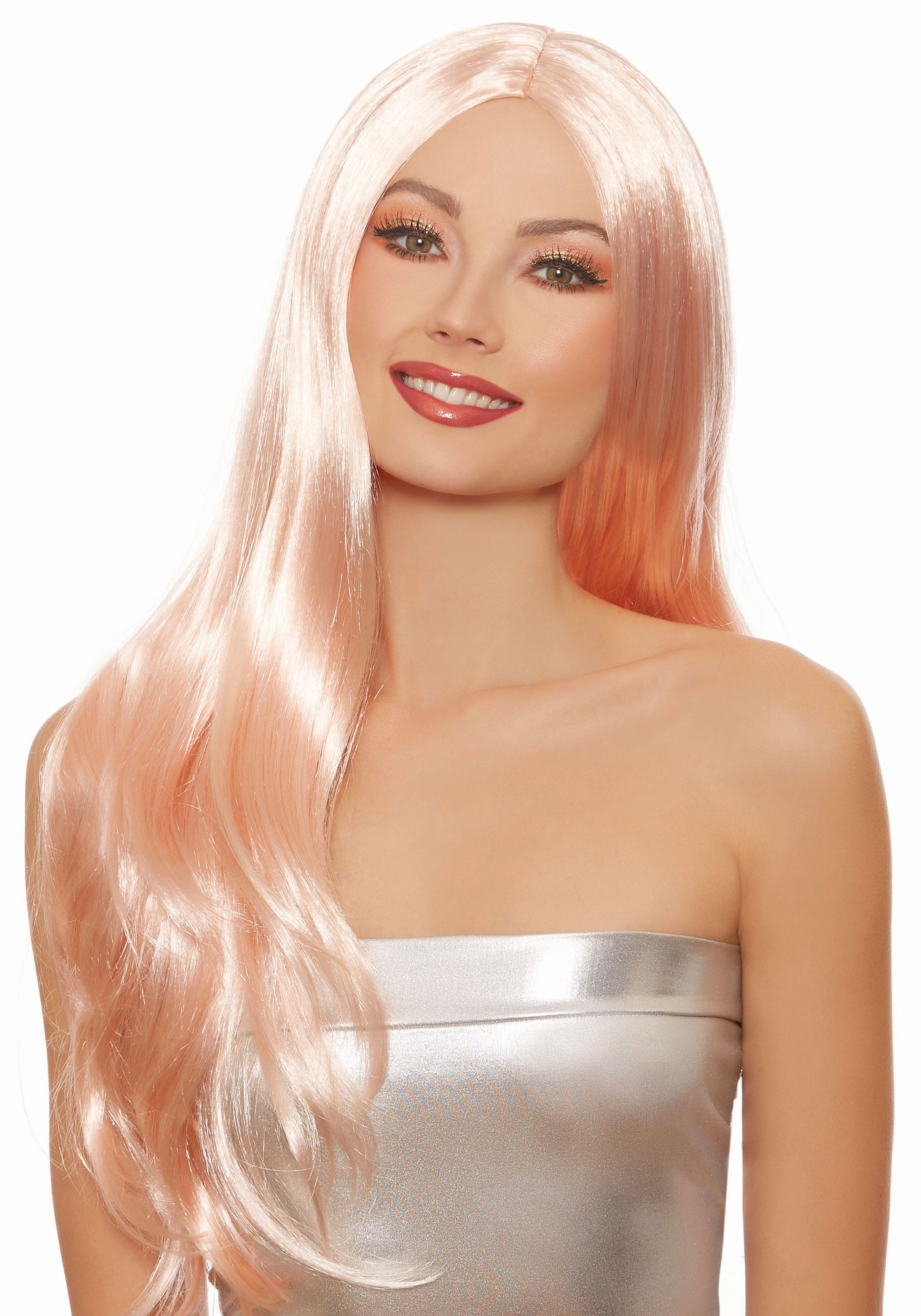 Women’s Long Straight Rose Gold Wig
