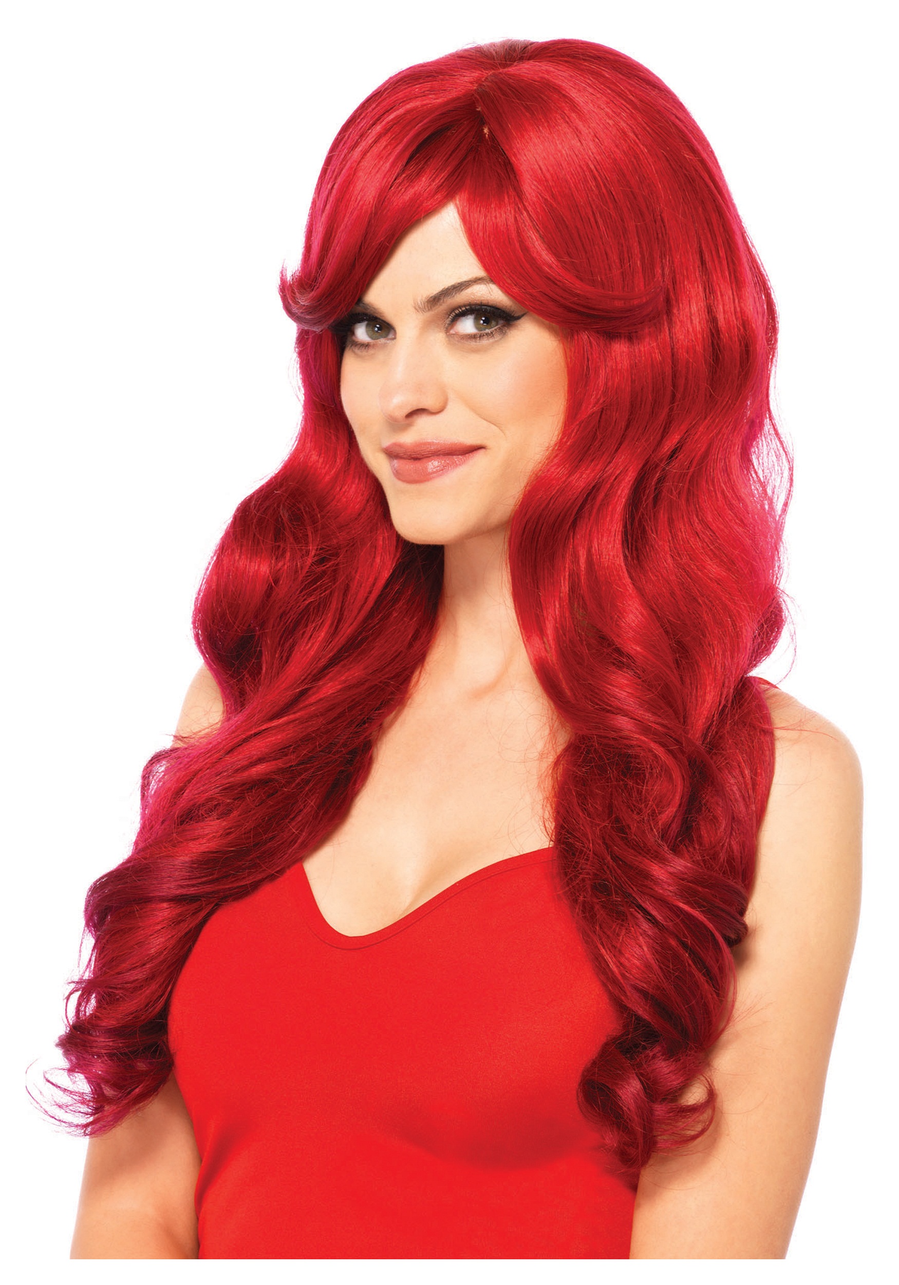 Women's Long Wavy Red Wig
