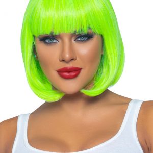 Women's Neon Green Short Bob Wig