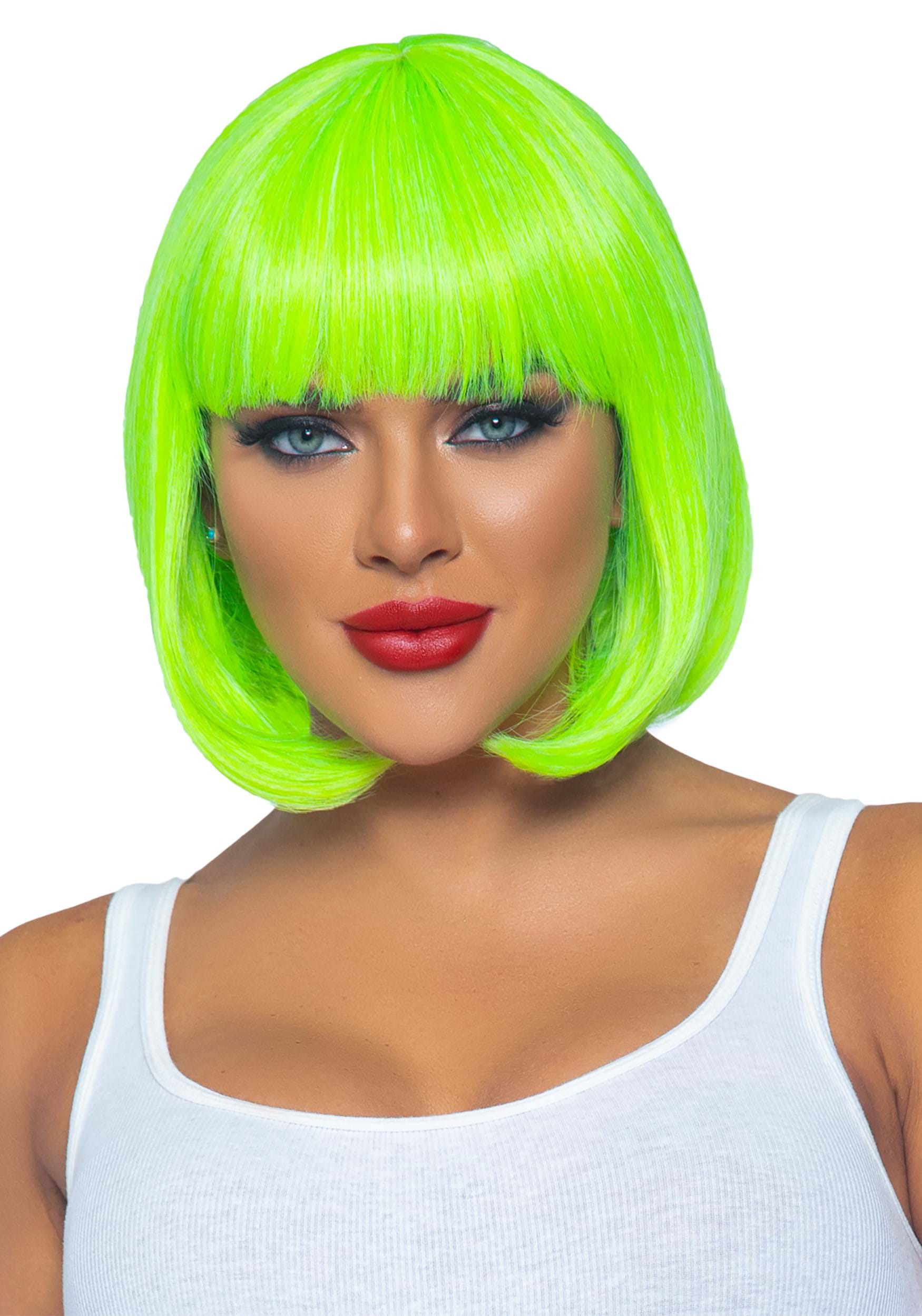 Women’s Neon Green Short Bob Wig