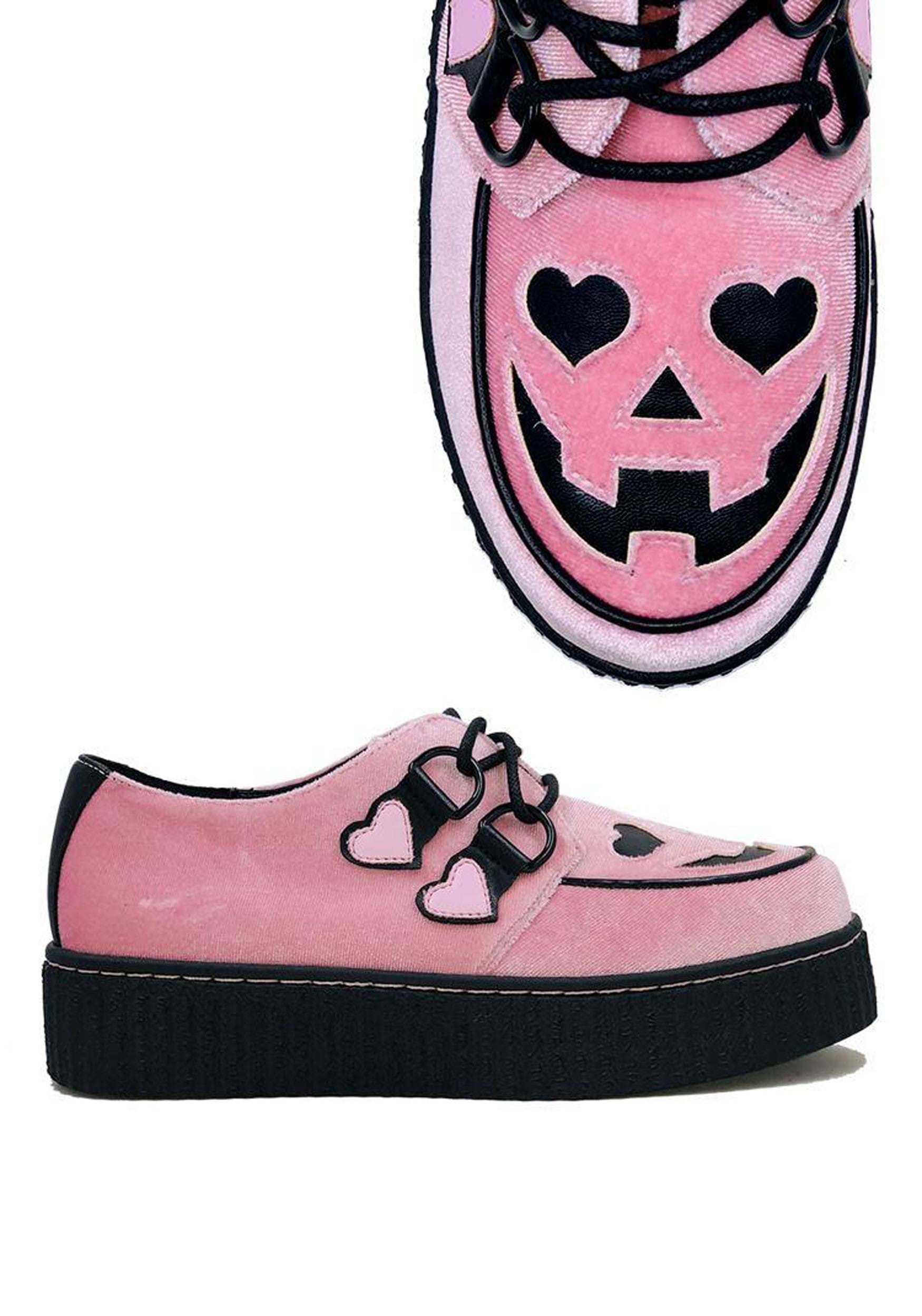 Women’s Pink Velvet Jack O’ Heart Creeper Shoe