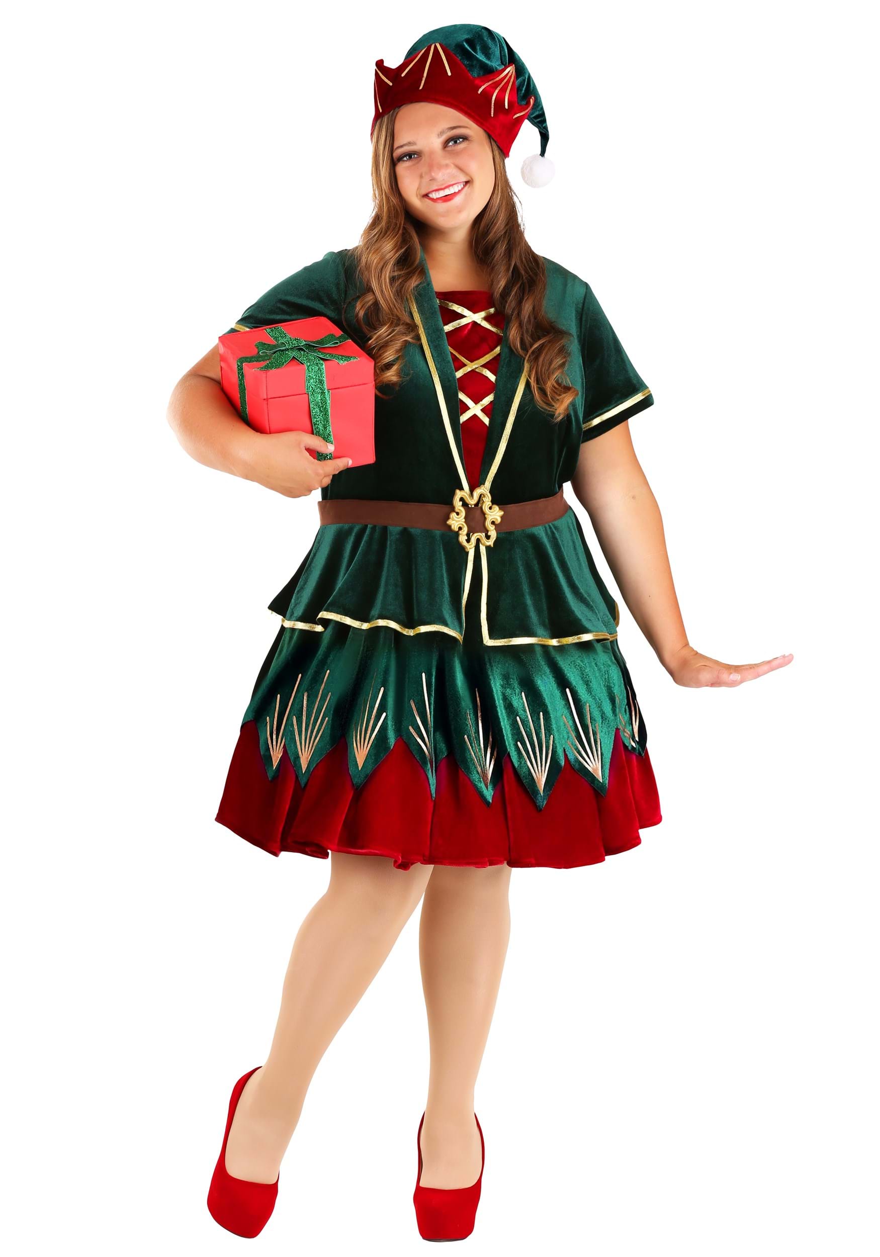 Women’s Plus Deluxe Holiday Elf Costume