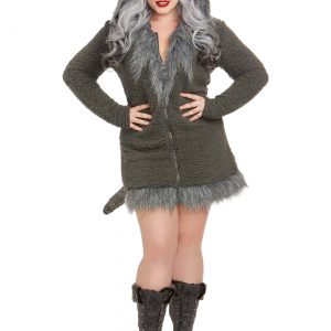 Women's Plus Size Cozy Wolf Costume