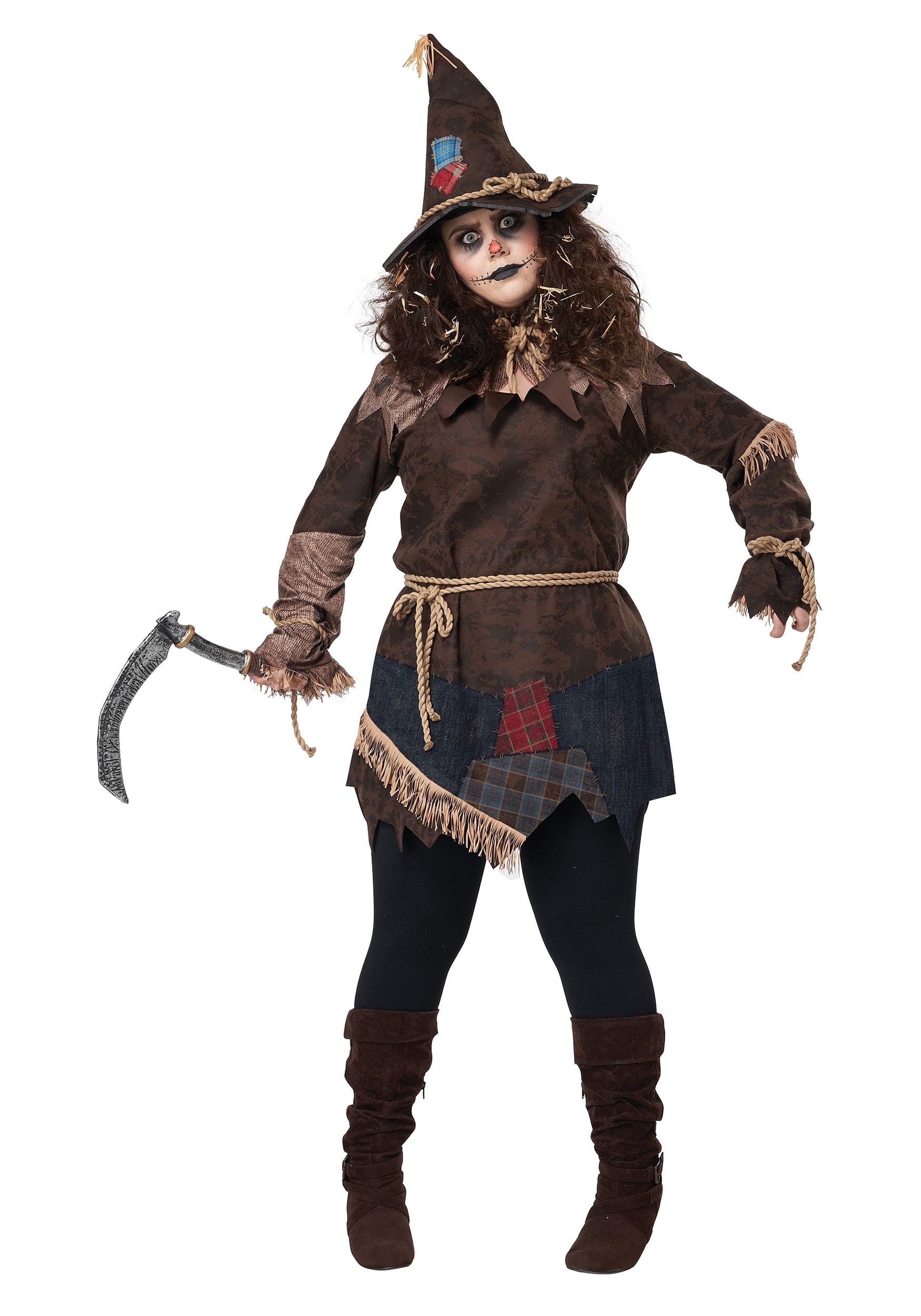 Women’s Plus Size Creepy Scarecrow Costume