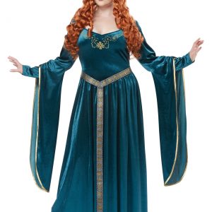 Women's Plus Size Lady Guinevere Teal Costume