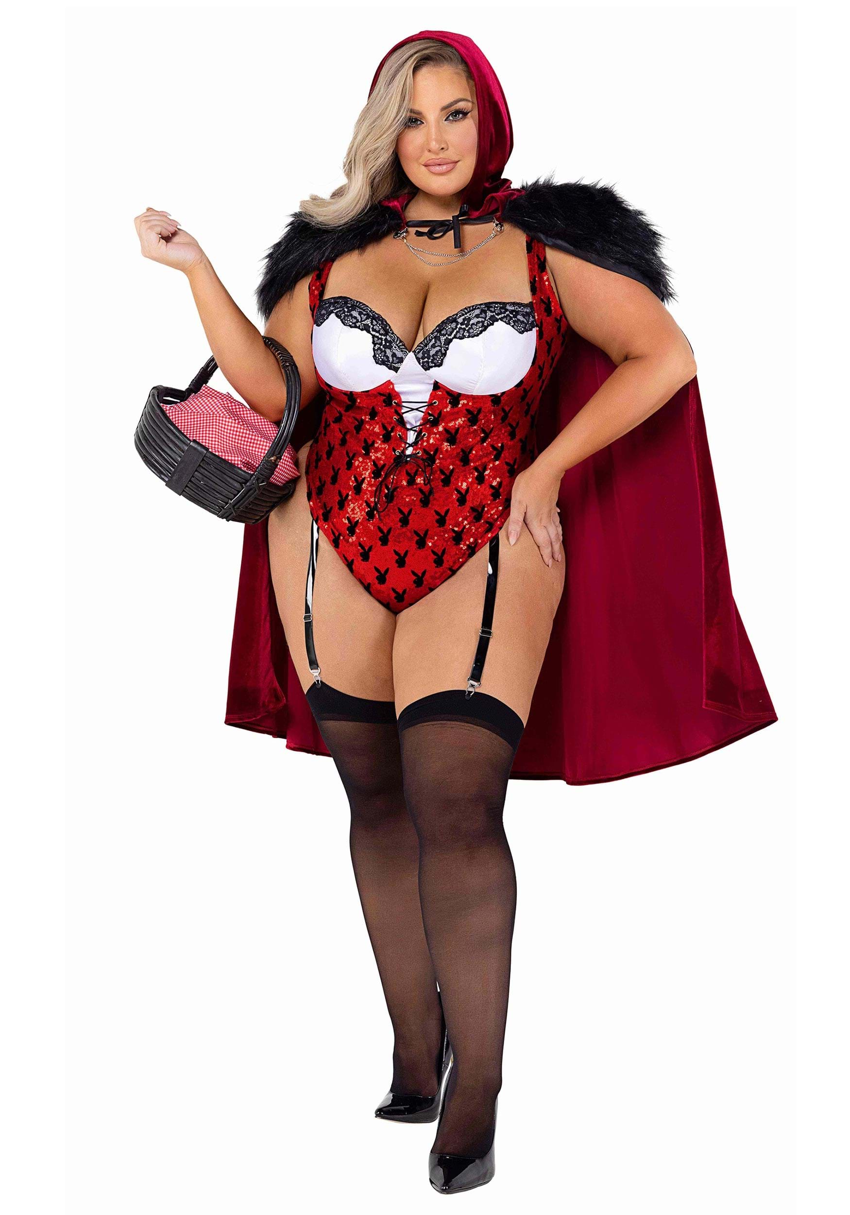 Women’s Plus Size Playboy Red Riding Hood Costume