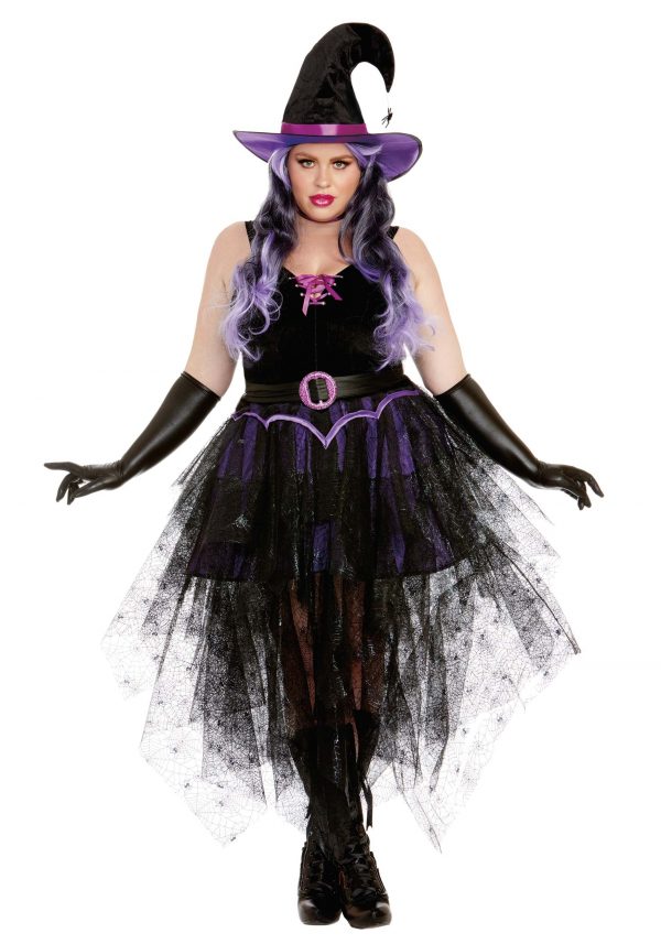 Women's Plus Size Sexy Purple Witch