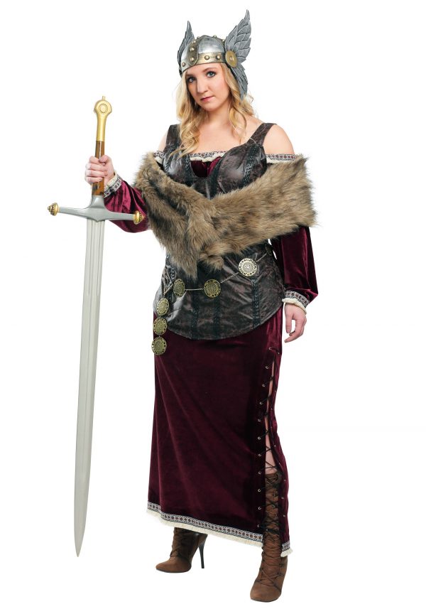 Women's Plus Sized Viking Goddess Costume