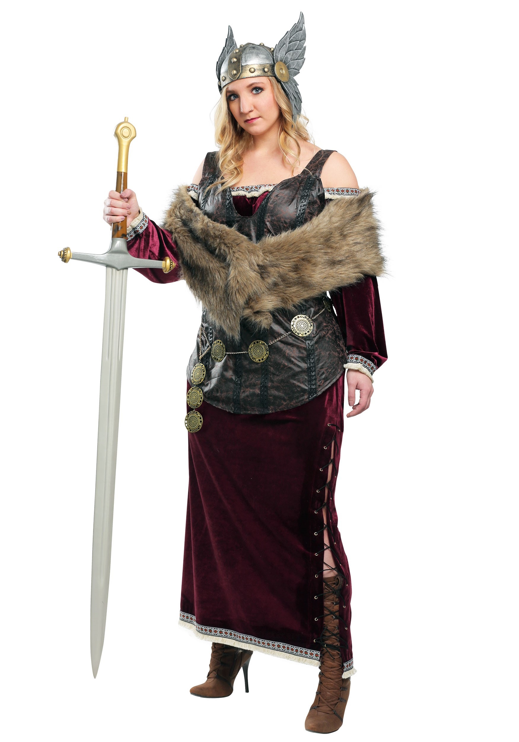 Women’s Plus Sized Viking Goddess Costume