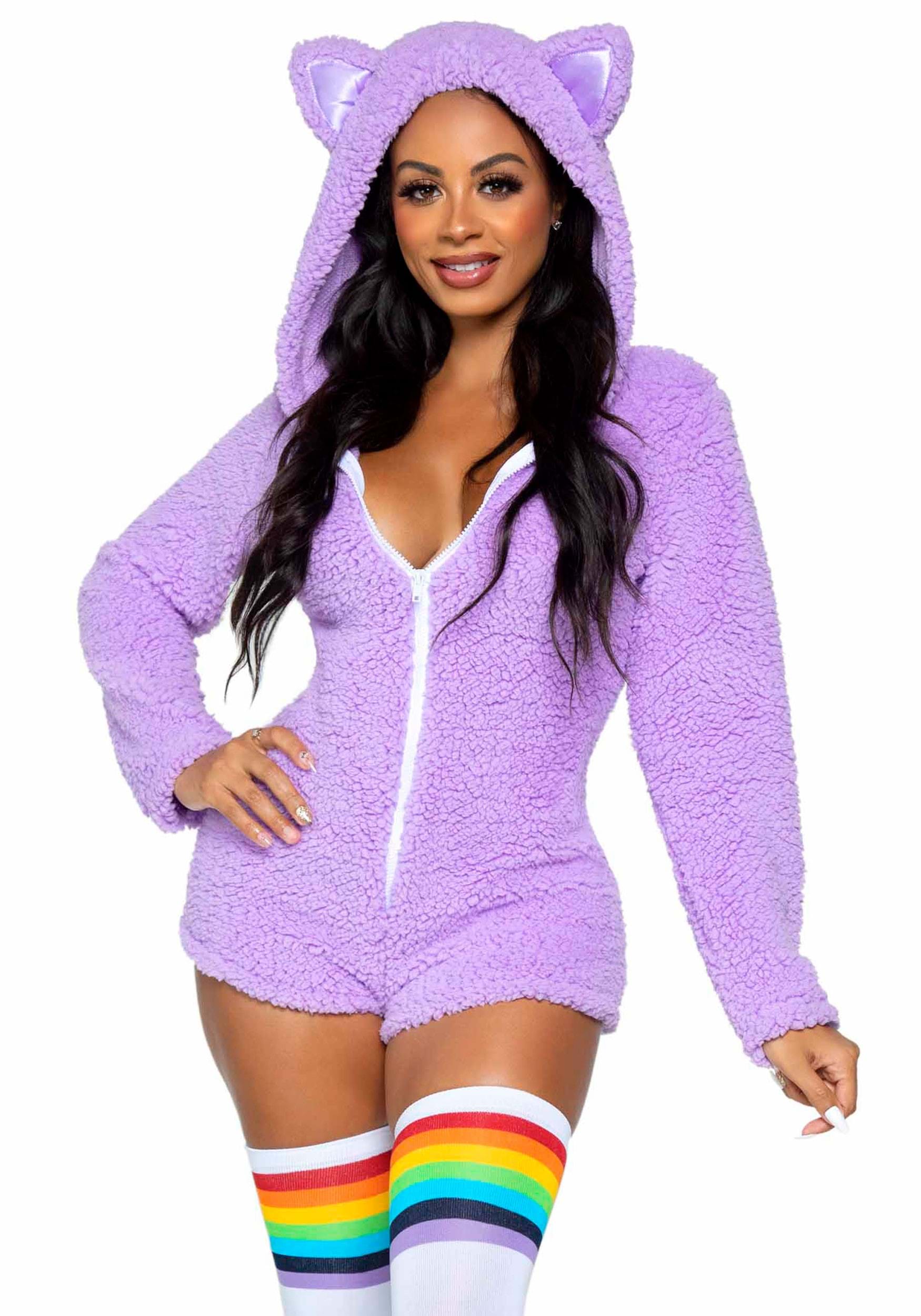 Women’s Purple Cuddle Cat Costume