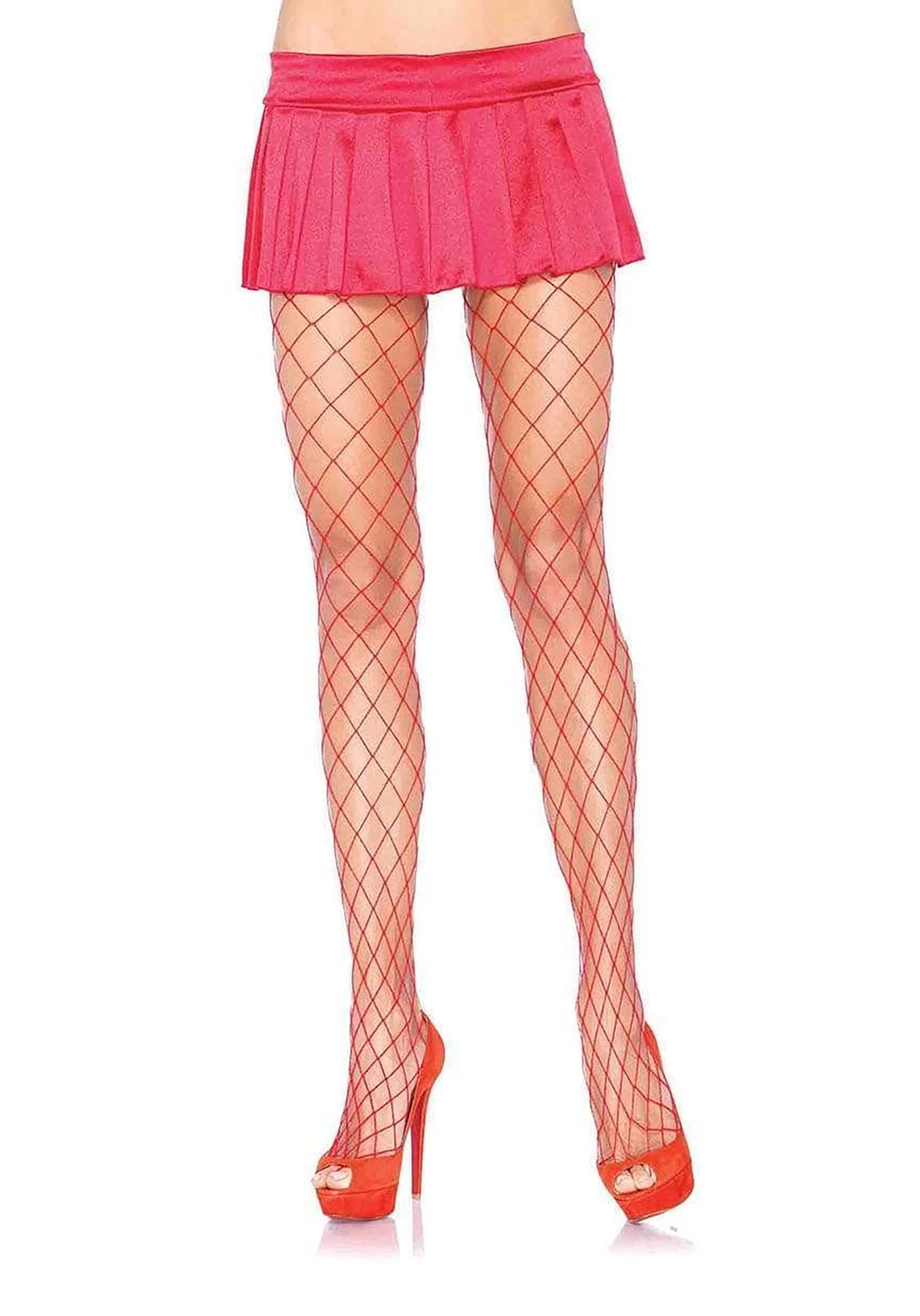 Women’s Red Fence Net Tights