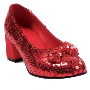Women's Red Sequined Shoes