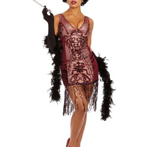 Women's Red Va-Va Voom Flapper Adult Costume