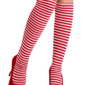 Women's Red and White Christmas Socks