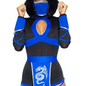Women's Sexy Blue Dragon Ninja Plus Costume