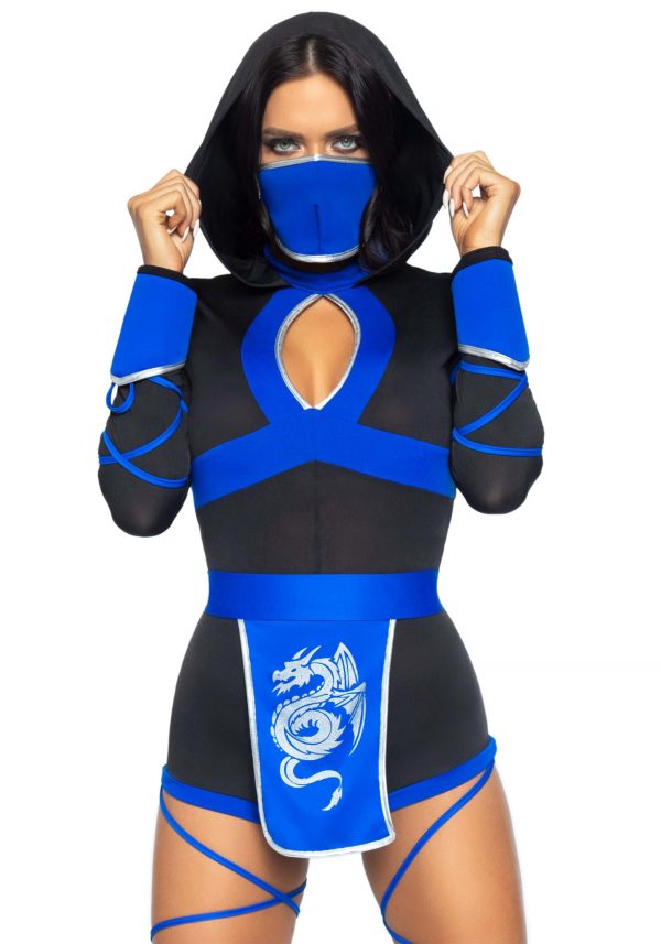 Women's Sexy Blue Dragon Ninja Plus Costume