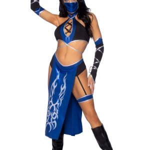 Women's Sexy Blue Mortal Ninja Costume