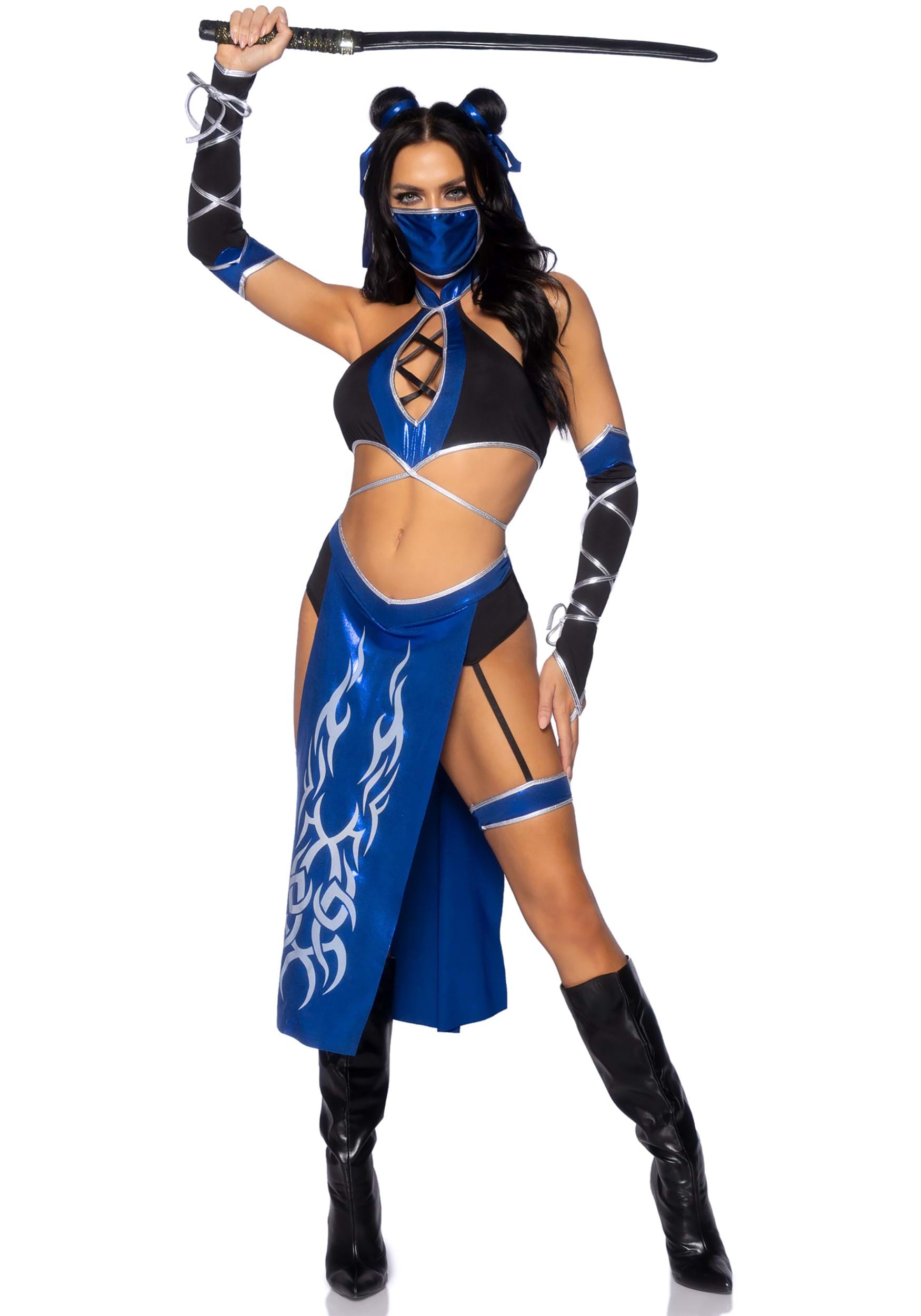 Women’s Sexy Blue Mortal Ninja Costume