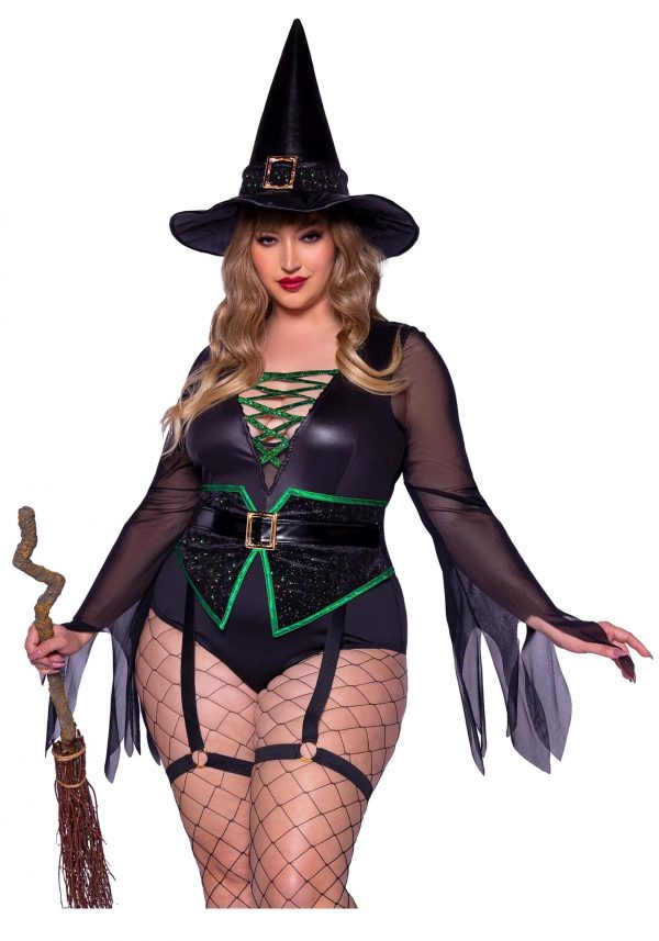 Women's Sexy Plus Size Envious Witch Costume