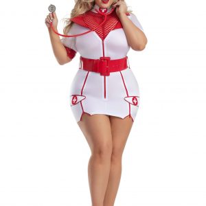 Women's Sexy Plus Size Zip-Up Nurse Costume