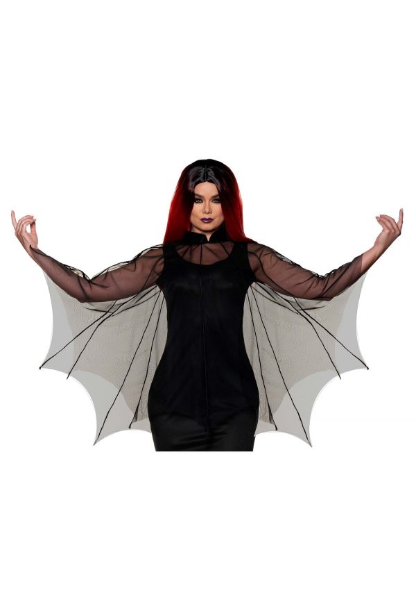Women's Sheer Bat Poncho Costume