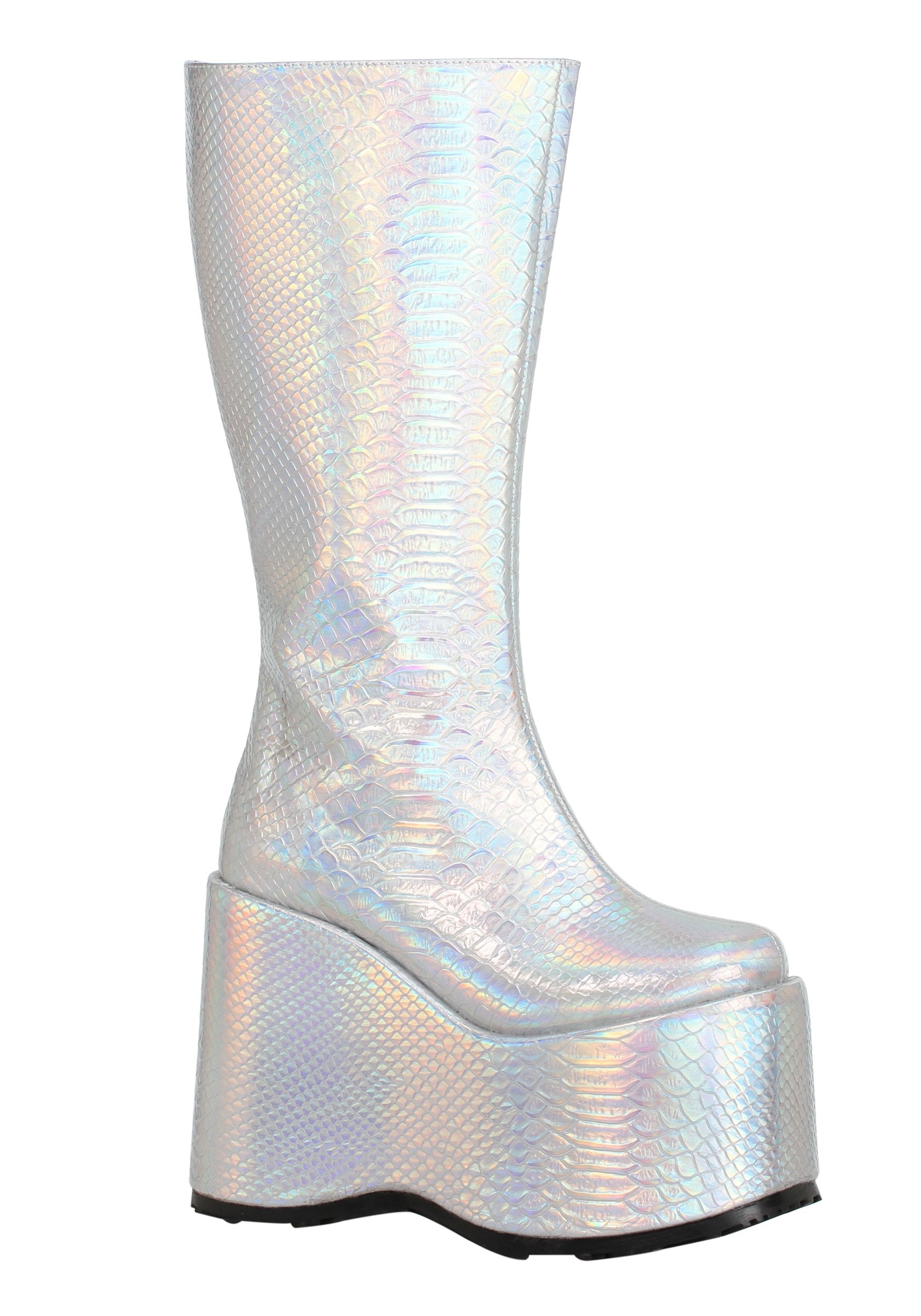 Womens Silver Holographic Galactic Boots