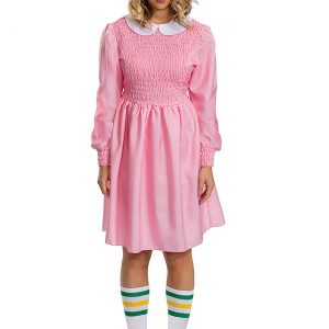 Women's Stranger Things Deluxe Pink Dress Eleven Costume