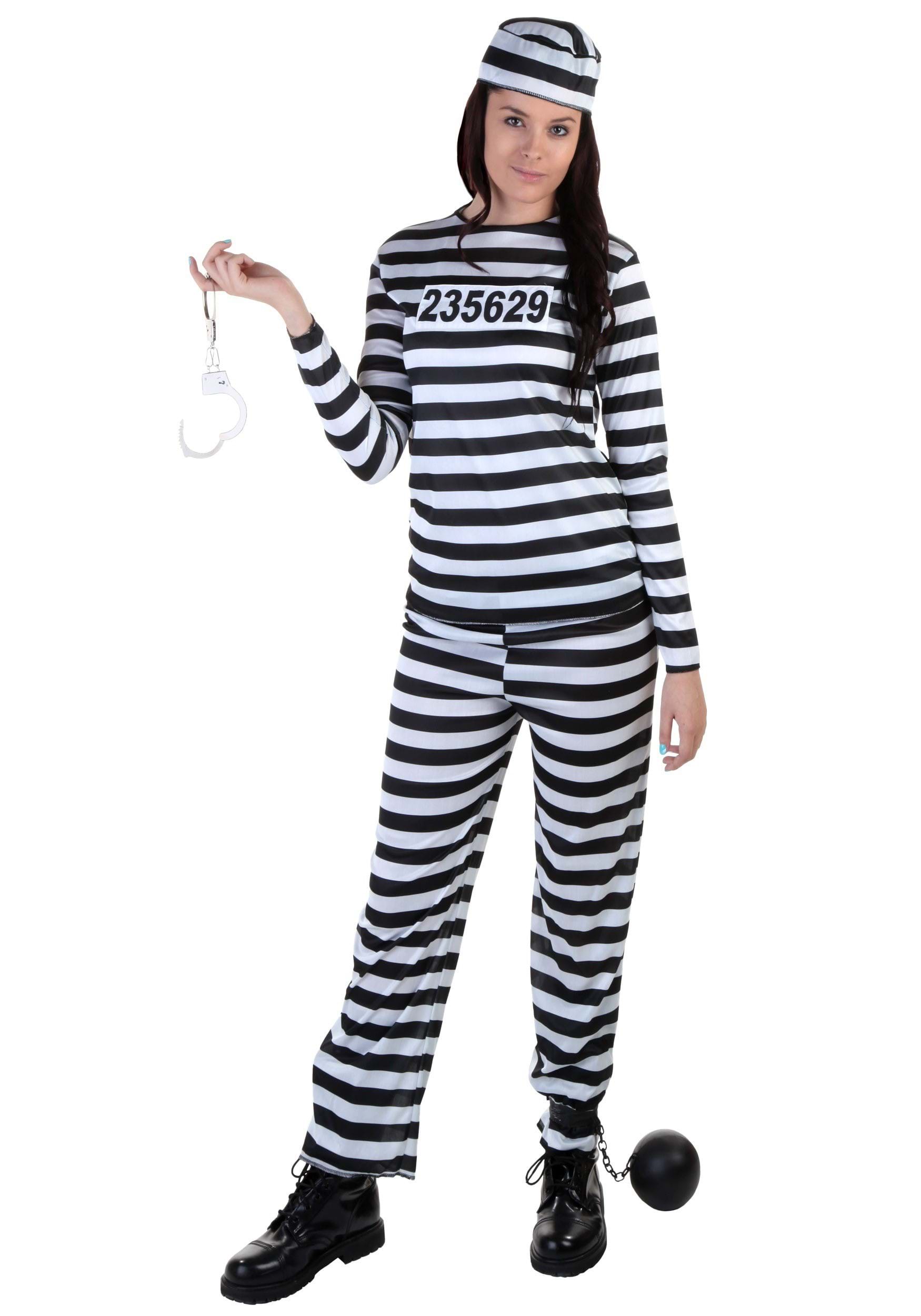 Women’s Striped Prisoner Costume