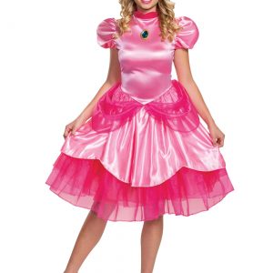 Womens Super Mario Deluxe Princess Peach Costume