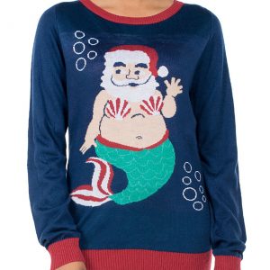 Women's Tipsy Elves Mermaid Santa Ugly Sweater