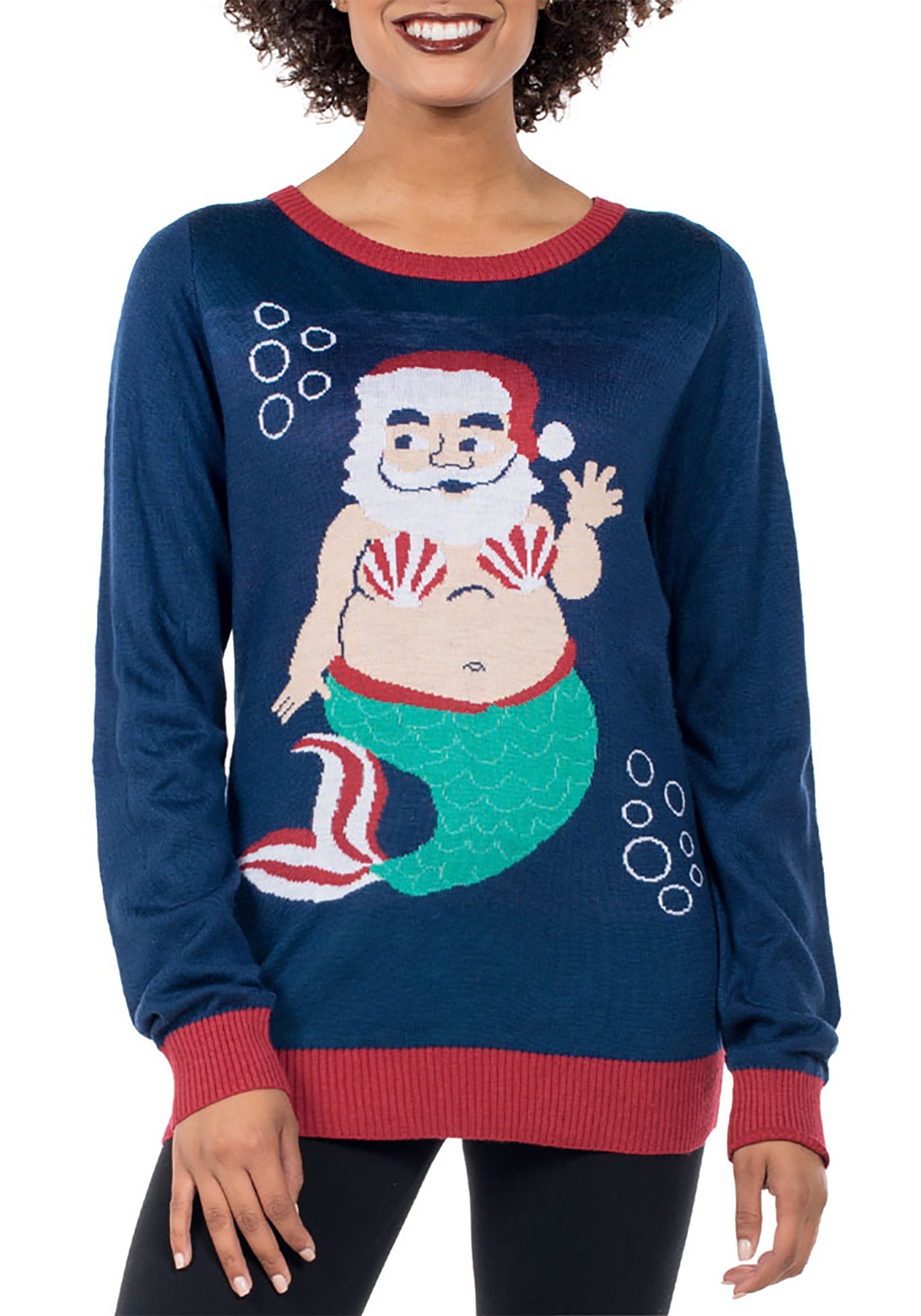 Women’s Tipsy Elves Mermaid Santa Ugly Sweater