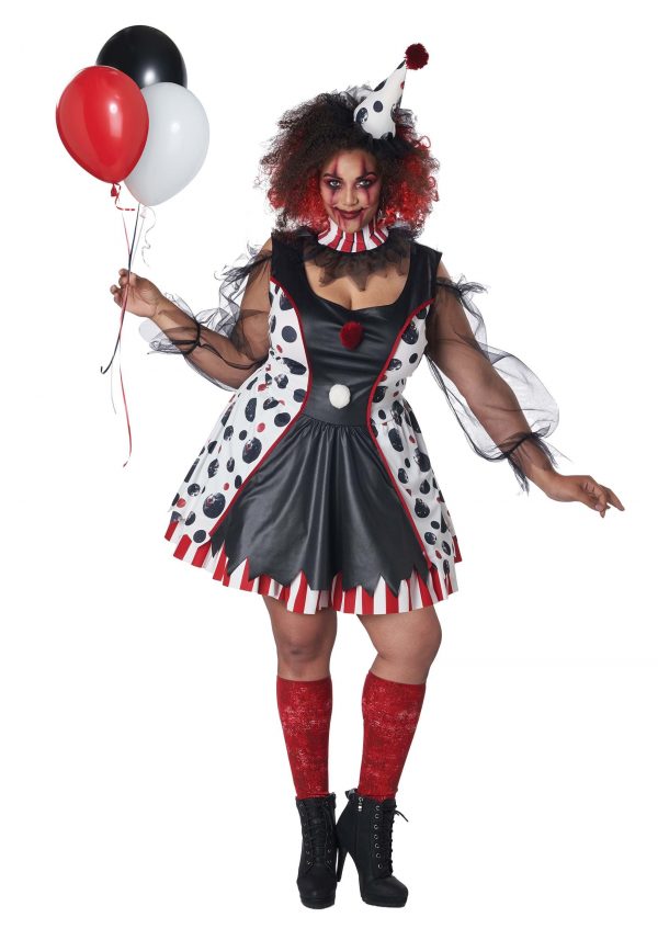 Women's Twisted Clown Plus Size Costume