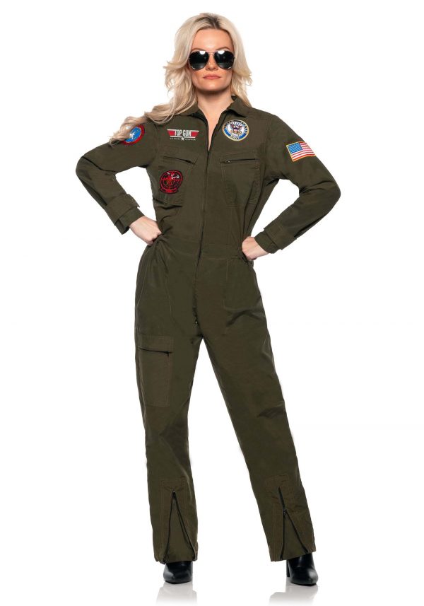 Women's US Navy Top Gun Jumpsuit Costume
