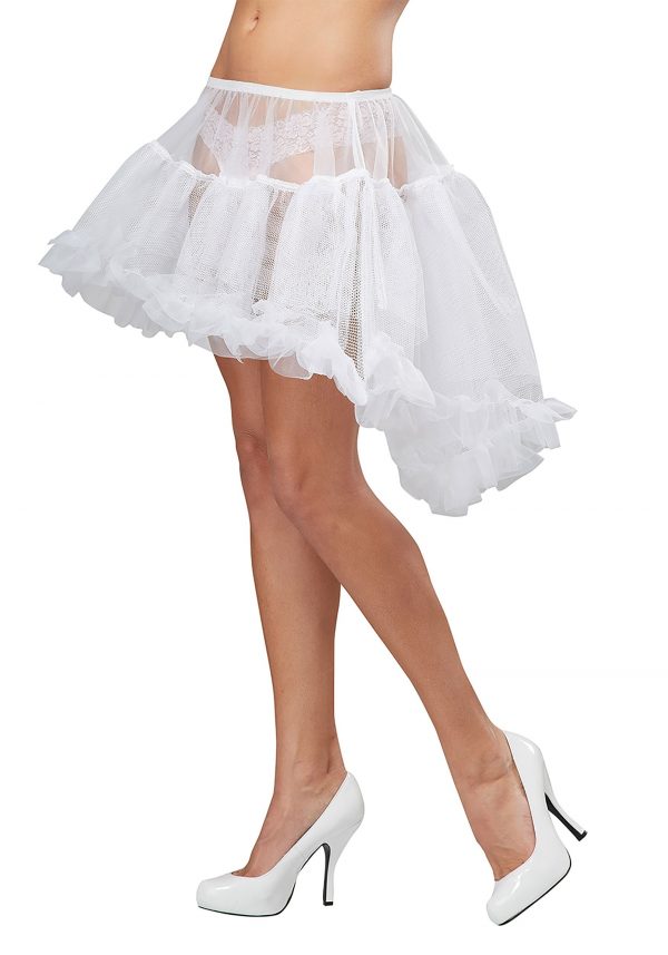 Women's White High Low Petticoat