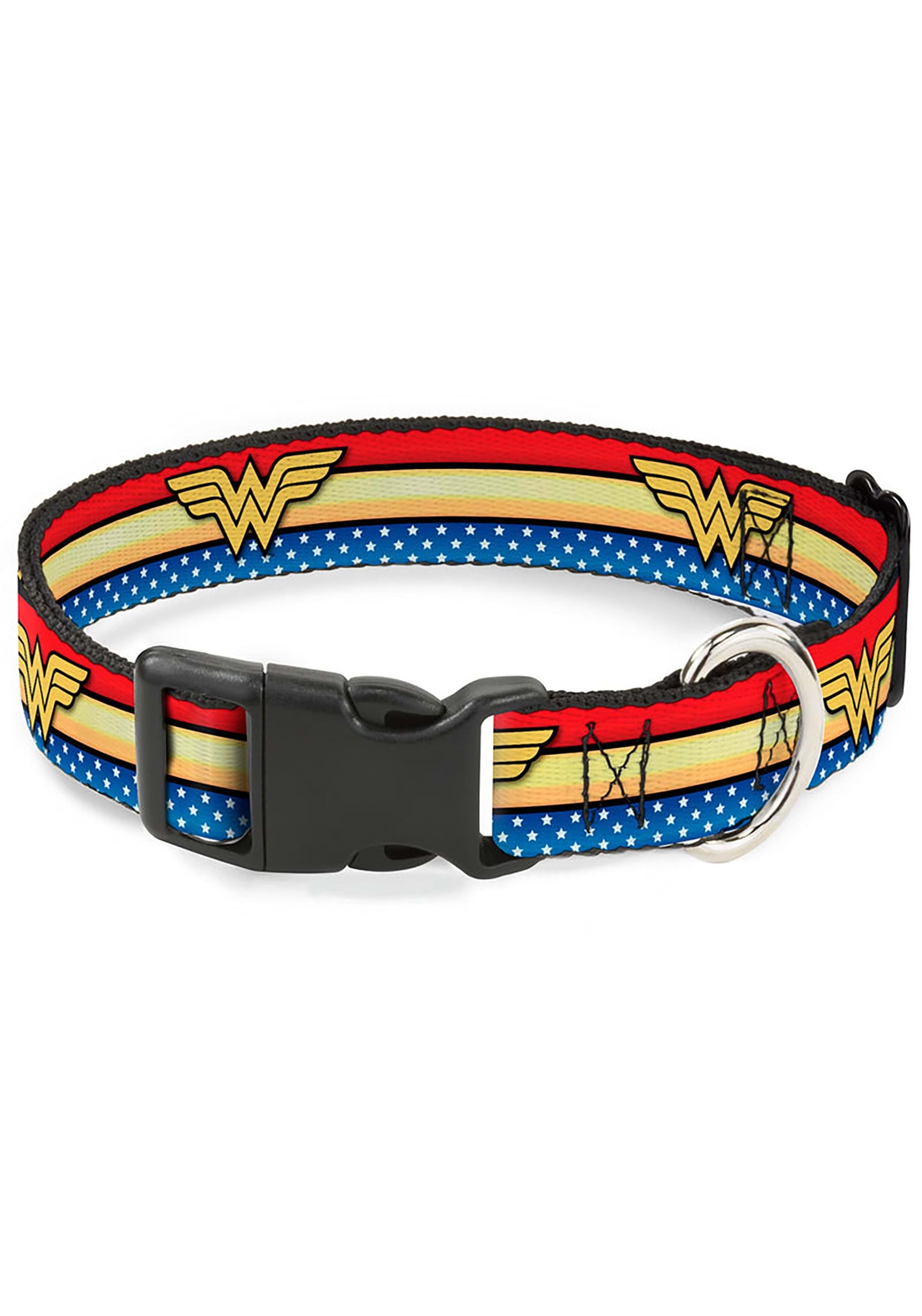 Wonder Woman Logo Stars and Stripes Dog Plastic Clip Collar