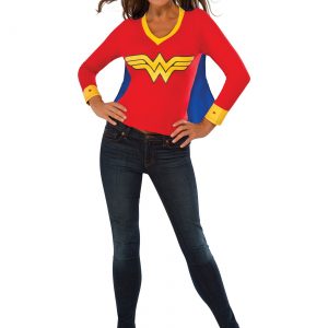 Wonder Woman Sporty Tee w/ Cape Costume for Adults